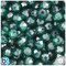 BeadTin Forest Green Transparent 10mm Faceted Round Plastic Craft Beads (225pcs)